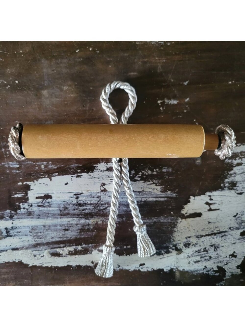 Vintage Metal Braided Rope With Tassels Toilet Paper Holder, Vintage Glam Bathro